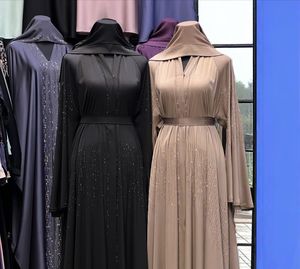 Vestido de Noche Estilo Árabe Dubái con Pedrería y Lentejuelas Hechas a Mano, de Tela Nida, con Falda Amplia, Tipo Abaya, Venta al por Mayor - Product Image 1