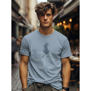 Camiseta de Cuello Redondo para Hombre, Estampada, Informal, con Tela Suave al Tacto, para un Look Urbano Moderno, Camiseta de Cuello Redondo para Hombre a la Moda - Product Image 1