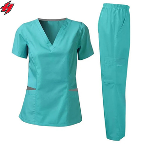Traje de Enfermería de Venta caliente de fábrica Enfermera Doctors Medical Scrubs Dress Enfermera Hospital Uniformes Bata de laboratorio - Product Image 4