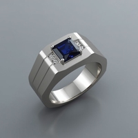 Bague de mariage pour homme en or blanc 14 carats avec sertissage à griffes certifié, coupe baguette, bijoux fins en pierres précieuses, design minimaliste de luxe, OEM