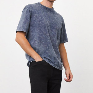 Mejor Material ácido tela lavada nuevo estilo hombres camisetas/venta al por mayor transpirable hombres ácido lavado camisetas - Product Image 5