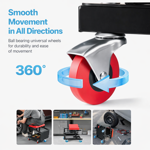 Garage Rolling <b>Chair</b> With <b>Padded</b> Seat, Tool Storage & Swivel Casters Rolling Mechanic Stool Portable Easily Assembly GAPGAR031 - Product Image 5