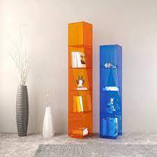 Customized Color Acrylic Modern <b>Corner</b> Bookshelves Glass <b>Shelves</b> Stylish Space-Saving Freestanding for Display Solution - Product Image 4