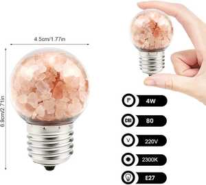 หิมาลัยโคมไฟตั้งโต๊ะสีชมพูเกลือ LED หรูหราโป๊ะโคมพลาสติกแหล่งจ่ายไฟไฟฟ้ากระแสสลับงานฝีมือธรรมชาติ E26/ฐานหลอดไฟ E14 - Product Image 1