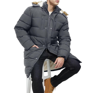 Chaqueta acolchada con cuello levantado personalizada OEM para hombre, ropa informal con capucha brillante para invierno, chaqueta al por mayor para hombre - Product Image 4
