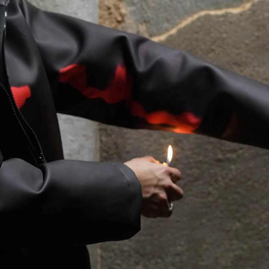 Veste universitaire de couleur thermique pour hommes personnalisée avec logo personnalisé col carré en cuir Streetwear veste en tissu de moto - Product Image 5