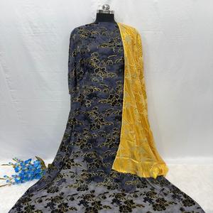 Robe Dashiki Classique pour Femme, Manches Longues, Broderie Florale Parfumée, Respirante, pour l'Été, l'Automne et l'Hiver, Couleur Violet - Product Image 1