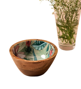 Cuenco de cerámica Natural de alta calidad, laca de grado alimenticio con esmalte estampado Floral exterior marrón, accesorio de comedor de cocina - Product Image 3