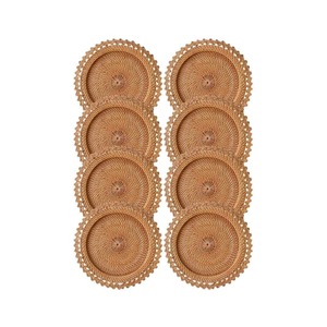 13 inch Natural Handmade <b>Wicker</b> Rattan Dinner Plate Wedding <b>Placemats</b> - Product Image 3