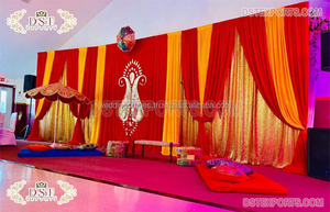 การออกแบบที่หรูหรา Roka ฉากหลังเวทีพิธีปักลวดลายซุ้มฉากหลังแต่งงาน - Product Image 4