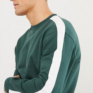 Sudaderas personalizadas Lisas Side Stripe Hoodie Slim Fit Blank Green Pullover Mens Crewneck Autumn Pullover Style Hoodies - Product Image 3