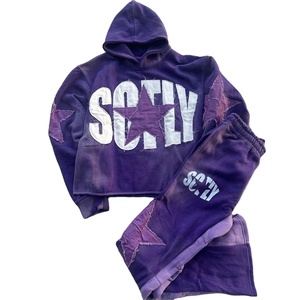 Ensemble survêtement de sport avec logo brodé personnalisé, pantalon de survêtement et sweat-shirt de haute qualité, ensemble deux pièces, jogging - Product Image 1