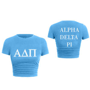 T-shirt Alpha Delta Pi en polyester/coton coupe régulière à carreaux écologiques pour femme - Product Image 4