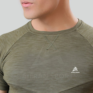2023 vente en gros personnalisé course vêtements de sport t-shirts Compression hommes Fitness vêtements O cou t-shirts - Product Image 2