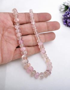 ลูกปัดมอร์แกไนต์เรียบ 5 มม. ถึง 12 มม. อัญมณีธรรมชาติสำหรับทำเครื่องประดับชั้นดี - Product Image 5