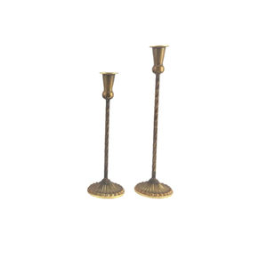 Bougeoir en laiton massif au design élégant, style vintage, bougeoir décoratif en métal pour la décoration de la maison, de la table de mariage, finition dorée - Product Image 6