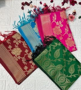 A granel Banarasi Dupatta bufandas chales para boda Mehndi Sangeet fiesta nocturna para damas de honor invitados devolver regalos-Halloween Año Nuevo - Product Image 2