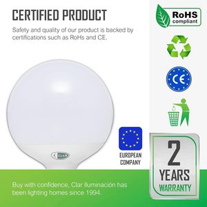 Clar-e27 LED Globe BULB 15 Wát kích thước lớn, trang trí tiết kiệm năng lượng đèn cho trong nhà và không gian rộng chiếu sáng - Product Image 4