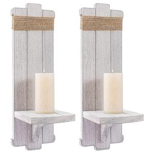 Bougeoir en bois naturel très vendu bougeoir pilier cheminée affichage mental support de bougie mural suspendu - Product Image 5