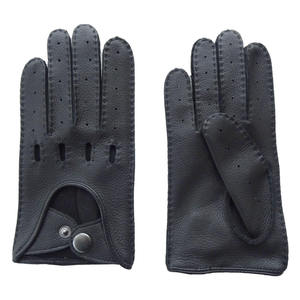 Guantes de conducción de invierno negros clásicos personalizados Guantes deportivos de motocicleta de cuero cálido con forro de lana clásicos de moda transpirables - Product Image 5