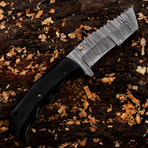 Couteau professionnel extérieur en acier Damas à lame fixe avec manche en bois personnalisation OEM Pakistan - Product Image 5