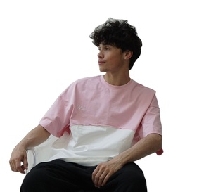 Sweat-shirt décontracté d'hiver pour homme de haute qualité à manches longues, surdimensionné, en polyester/coton, motif uni, design patchwork, vente en gros - Product Image 3