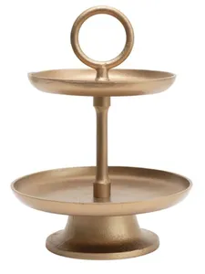 ขาตั้งเค้กและขนมหวาน3ชั้นทำจากอลูมิเนียมขัดเงาสีเงินและสีทอง - Product Image 6