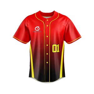 Maillot de baseball vierge personnalisé avec logo OEM en gros, uniforme de baseball d'équipe uni, grande taille, personnalisé pour homme, 100 % polyester - Product Image 3