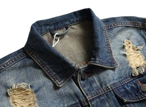 Custom Hot Autumn Men's Embroider <b>Black</b> Denim Jacket High Quality Loose Fashion Jean Jackets Distressed <b>Button</b>-up jacket for men - Product Image 3