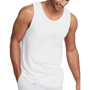 Fitness entraînement débardeur pour hommes musculation porter couleur unie hommes débardeur avec col rond respirant entraînement été Fitness - Product Image 2
