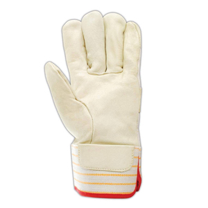 Gran oferta de guantes de aparejo de doble palma de alta resistencia, guantes de trabajo de puño de seguridad de cuero de vaca dividido para trabajos de construcción - Product Image 2