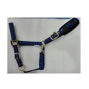 Dernier modèle de selle anglaise Halter en cuir équestre pour cheval avec chaîne Hot Fix Produit de course en PVC chez Affordab - Product Image 2