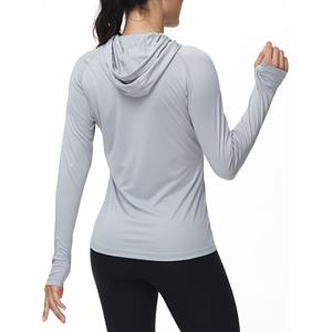 2024 hiver à manches longues sweat Sport hauts vêtements d'entraînement Slim Fit femmes sweats à capuche Yoga sweat à capuche à séchage rapide avec trou pour le pouce - Product Image 2
