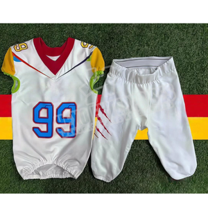 Nueva llegada de alta calidad de impresión de logotipo personalizado Material de poliéster deportes al aire libre uniforme de fútbol americano conjunto en multicolor - Product Image 6