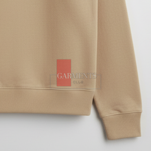 Sudadera de Cuello Redondo con Media Cremallera/Cierre de Cremallera para Hombre |   Sudadera Casual de Algodón con Forro Polar, con Logotipo Personalizado, OEM ODM, para Invierno - Product Image 3