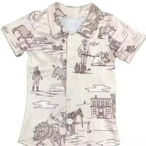 Última Boutique caliente al por mayor 100% algodón manga corta para camisa de cuello POLO para niños estilo occidental ropa para niños sólido Patt - Product Image 1