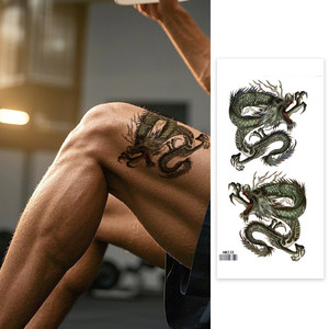 Tatuaggi temporanei impermeabili di lunga durata personalizzati per uomini colorati con disegno di drago tatuaggi rimovibili - Product Image 1
