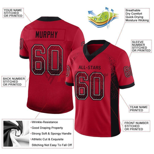Maillot de football américain de haute qualité sur mesure avec fonction de séchage rapide Conception de logo personnalisé Tops imprimés Service de vente en gros OEM - Product Image 4