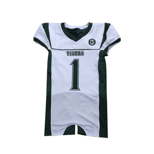 Camiseta de fútbol americano de poliéster transpirable aparejo sarga bordado técnica de sublimación corta líder de Pakistán - Product Image 3