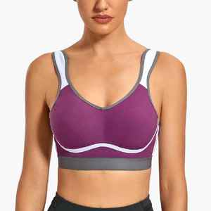 Custom Women Colorblock High Support <b>Padded</b> Sports Bra Wholesale Breathable Yoga Fitness <b>Running</b> Gym Workout Activewear Bra - Product Image 4