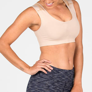 New Fashion Women's High Support Breathable Sports <b>Bra</b> with Plaid Pattern and Front Logo-Customizable Colors & Sizes - Product Image 6