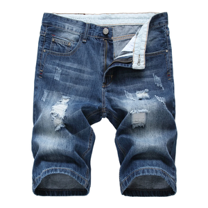 Shorts en jean décontractés pour hommes, tendance estivale, extensibles, respirants, écologiques, fermeture éclair, design personnalisé, dernier modèle, lavés BD - Product Image 3