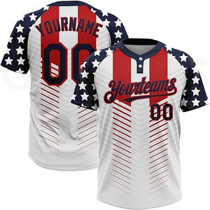 เสื้อเบสบอลทนทานสำหรับทุกฤดู ระบายอากาศได้ดี สามารถปรับแต่งได้ตามต้องการ แบบยูนิเซ็กซ์ คอวี พิมพ์ลายแบบซับลิเมชั่น ตะเข็บเสริมความแข็งแรง - Product Image 1