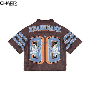 Fútbol americano Jersey Mesh Work Boxy Fit Camisetas Más vendidos Unisex All Over Printed Applique Numbers Tops - Product Image 4