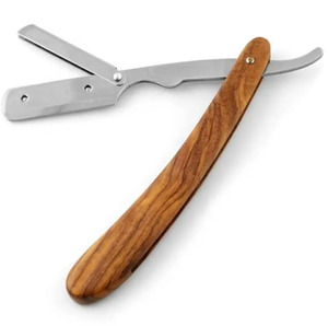 Lame de rasoir droite ANAAIF de haute qualité rasage manche en bois de rasoir de barbier avec forme de poudre en gros pour les Salons - Product Image 2