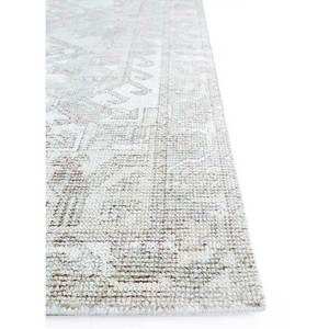 Konstrukt Beige & <b>Brown</b> Hand Loom <b>Wool</b> & Bamboo Silk Rug Medallion Pattern for Home Use-Model HWB-1001 - Product Image 4