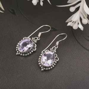 <b>Amethyst</b> <b>Earrings</b> Gold Plated 925 Sterling Silver Cute Design February Birthstone Gift for Women Anniversary Elegant - Product Image 2