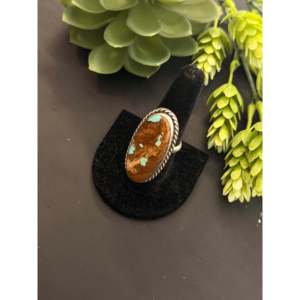 Anillo Ajustable Chassity Belone con 8 Turquesas y Plata de Ley, Engaste en Bisel, Acero Inoxidable, Regalo, Certificado GRS - Product Image 4
