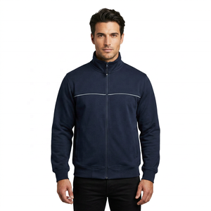 <b>Men's</b> <b>Zipper</b>-Up Solid Sports <b>Cardigan</b> Casual Regular Fit Breathable Fleece Winter Sweatshirt Hoodie Polyester/Cotton - Product Image 2