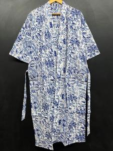 100% coton fait à la main Kimono Robe femmes parole longueur bohème Hippie peignoir cordon Floral imprimé ethnique Robe surdimensionné - Product Image 2